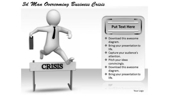 Business Concepts 3d Man Overcoming Crisis Character Models