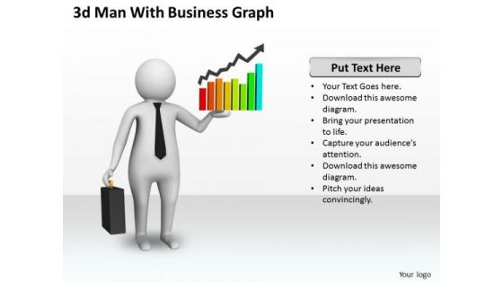 Business Concepts 3d Man With Graph Character