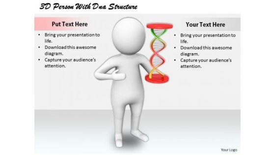 Business Concepts 3d Person With Dna Structure