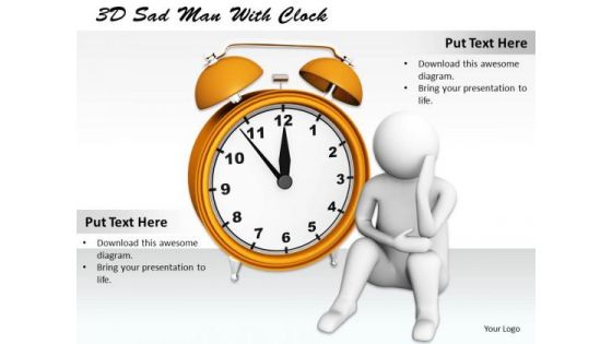 Business Concepts 3d Sad Man With Clock