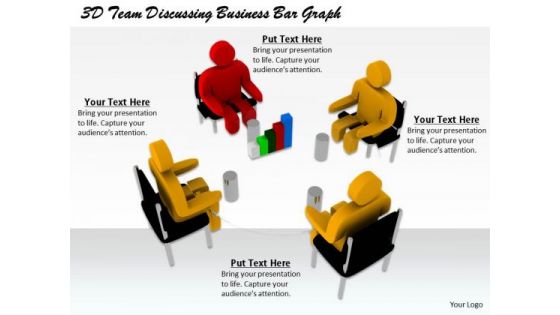 Business Concepts 3d Team Discussing Bar Graph