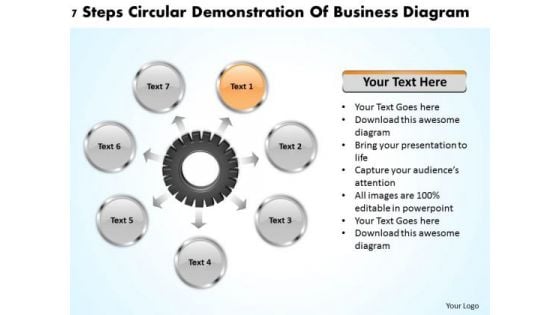 Business Concepts 7 Steps Circular Demonstration Of Diagram PowerPoint