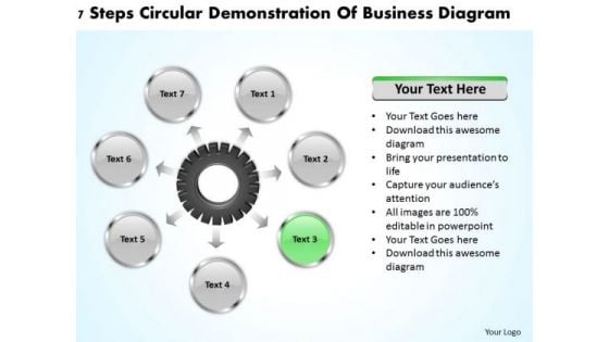 Business Concepts 7 Steps Circular Demonstration Of Diagrams PowerPoint