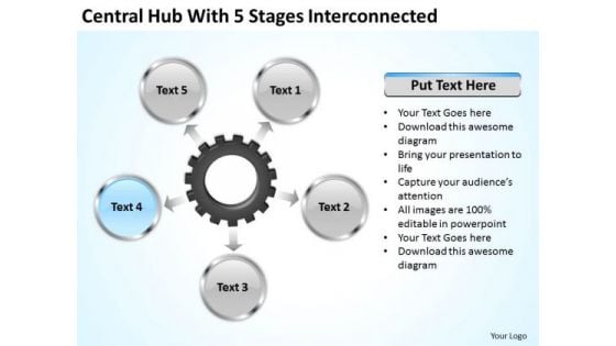 Business Concepts Central Hub With 5 Stages Iterconnected Ppt Corporate Strategy