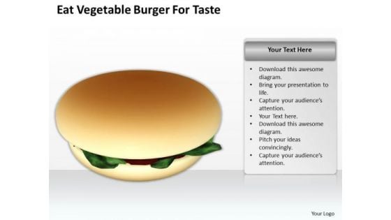 Business Concepts Eat Vegetable Burger For Taste Success Images