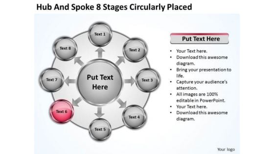 Business Concepts Hub And Spoke 8 Stages Circularly Placed Strategy Planning