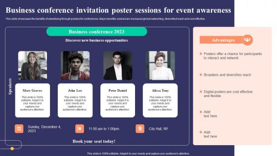 Business Conference Invitation Poster Sessions Strategies To Develop Successful Inspiration Pdf