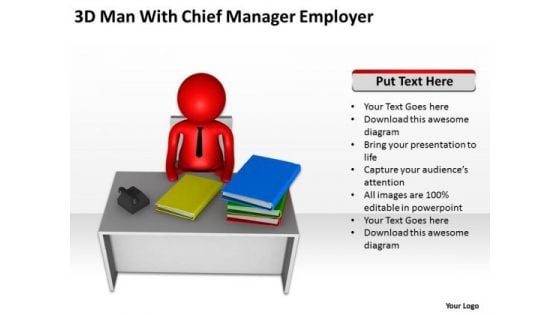 Business Context Diagram 3d Man With Chief Manager Employer PowerPoint Slides