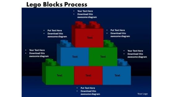 Business Cubes Lego PowerPoint Templates Growth Blocks Flowchart Ppt Slides