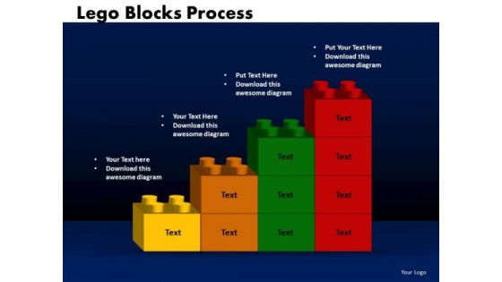 Business Cubes Lego PowerPoint Templates Process Blocks Flowchart Ppt Slides