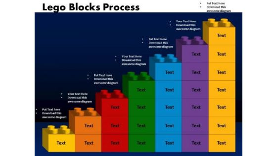 Business Cubes Lego PowerPoint Templates Sales Blocks Flowchart Ppt Slides
