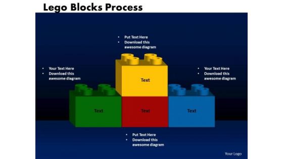 Business Cubes Lego PowerPoint Templates Strategy Blocks Flowchart Ppt Slides
