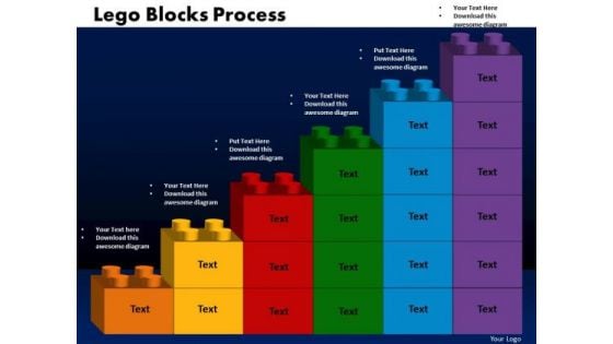 Business Cubes Lego PowerPoint Templates Teamwork Blocks Flowchart Ppt Slides