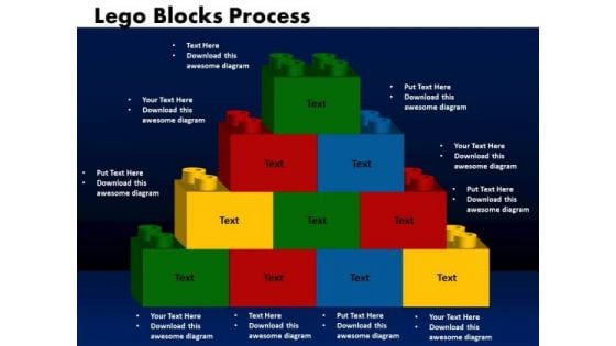 Business Cubes PowerPoint Templates Process Lego Blocks Ppt Slides