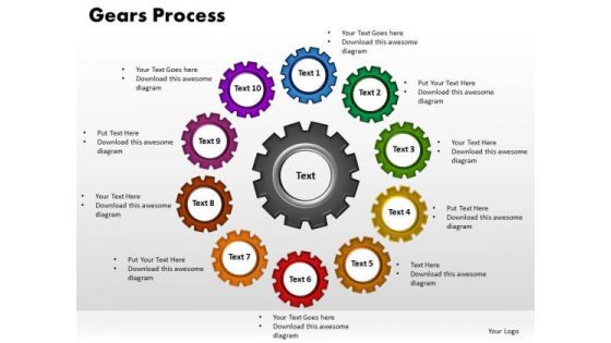 Business Cycle Charts PowerPoint Templates Growth Gears Process Ppt Slides