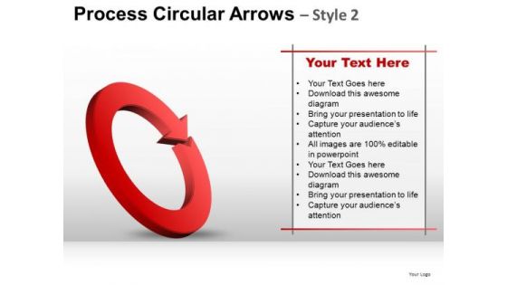 Business Cycle Circle Process Arrows Editable PowerPoint Slides