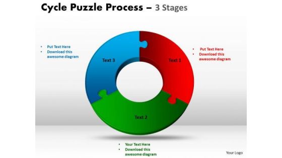 Business Cycle Diagram 3 Stage Cycle Diagram Puzzle Process Business Diagram