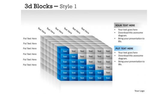 Business Cycle Diagram 3d Blocks Style Sales Diagram