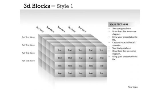 Business Cycle Diagram 3d Blocks Style Strategy Diagram