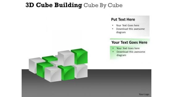 Business Cycle Diagram 3d Cube Building Cube By Cube Marketing Diagram