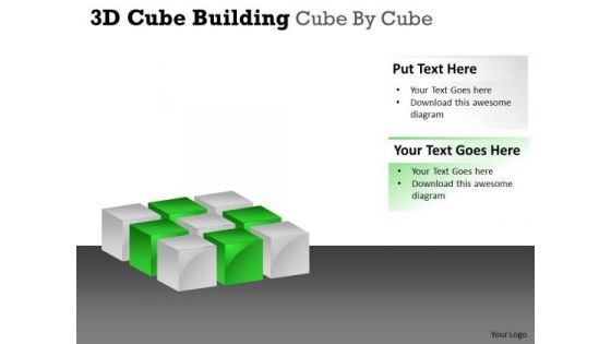 Business Cycle Diagram 3d Cube Building Cube By Cube Strategy Diagram