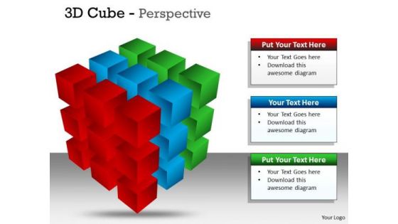 Business Cycle Diagram 3d Cube Perspective Diagram 3 Business Diagram