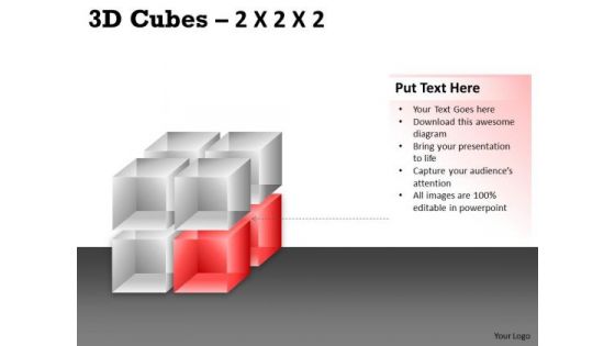 Business Cycle Diagram 3d Cubes 2x2x2 Business Diagram