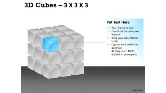 Business Cycle Diagram 3d Cubes 3x3x3 Ppt Consulting Diagram