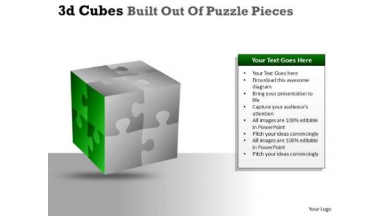 Business Cycle Diagram 3d Cubes Built Out Of Puzzle Pieces Strategy Diagram