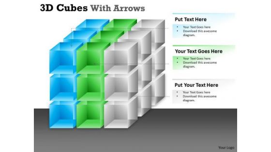 Business Cycle Diagram 3d Cubes With Arrows Strategy Diagram