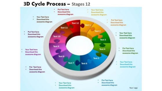 Business Cycle Diagram 3d Cycle Process Flowchart Stages 12 Business Diagram