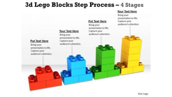 Business Cycle Diagram 3d Lego Blocks Step Process 4 Stages Sales Diagram