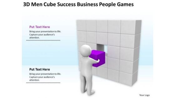 Business Cycle Diagram 3d Men Cube Success PowerPoint Theme People Games Slides