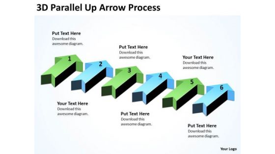 Business Cycle Diagram 3d Parallel Up Arrow Process Strategic Management