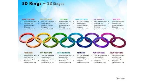 Business Cycle Diagram 3d Rings 12 Stages Consulting Diagram