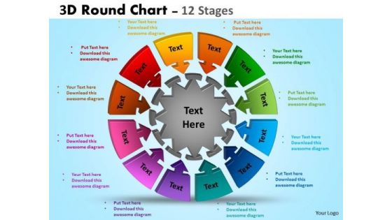 Business Cycle Diagram 3d Round Chart 12 Stages Diagram Business Framework Model