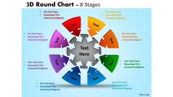 Business Cycle Diagram 3d Round Chart 8 Stages Consulting Diagram