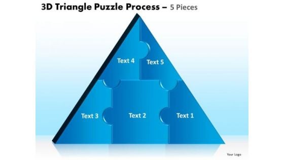 Business Cycle Diagram 3d Triangle Puzzle Process 5 Pieces Sales Diagram