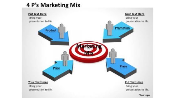 Business Cycle Diagram 4 Ps Target For Marketing People Business Diagram