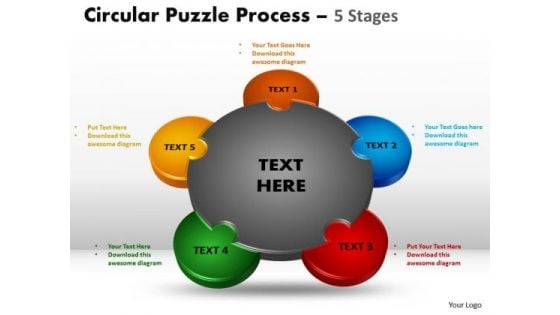 Business Cycle Diagram 5 Stages Circular Diagram Puzzle Process Sales Diagram