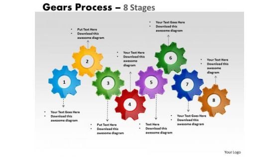 Business Cycle Diagram 8 Stages Gears Process Marketing Diagram