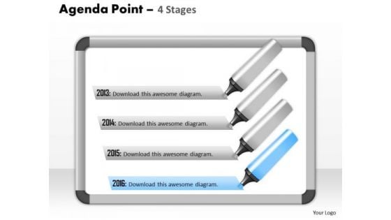 Business Cycle Diagram Agenda Point 4 Stages Sales Diagram