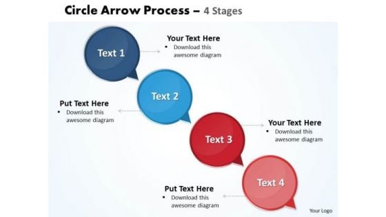 Business Cycle Diagram Arrow 4 Stages Sales Diagram