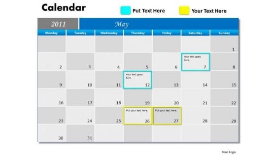 Business Cycle Diagram Blue Calendar 2011 Consulting Diagram