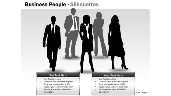 Business Cycle Diagram Business People Silhouettes Marketing Diagram