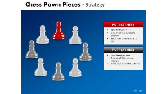 Business Cycle Diagram Chess Pawn Pieces Strategy Marketing Diagram