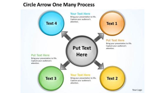 Business Cycle Diagram Circle Arrow One Many Process Business Diagram