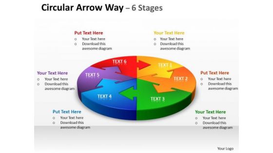 Business Cycle Diagram Circular Arrow Diagram Way 6 Stages Strategic Management