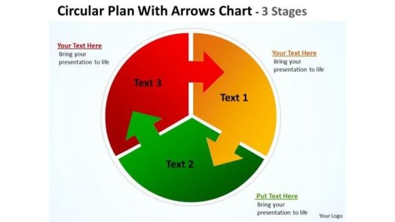 Business Cycle Diagram Circular Plan Three With Arrows Templates Chart 3 Stages Consulting Diagram