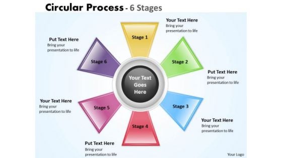 Business Cycle Diagram Circular Process 6 Stages Business Diagram